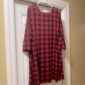 Buffalo Print A-line Holiday Dress XXL